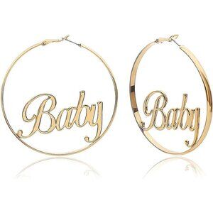 Hoop earrings geometric dangle Alloy Hollow Out Letters Star Engraving Earrings